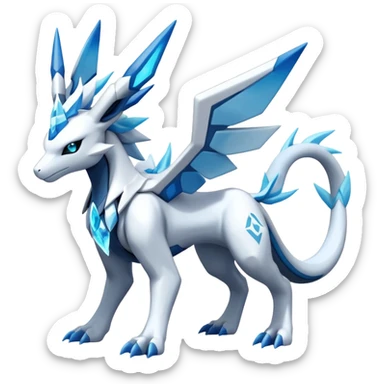Modern Kyurem-reshiram-Glaceon-dialga-suicune-hybrid, full body sticker