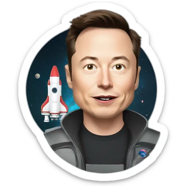 Elon Musk eat space rocket sticker