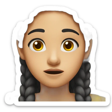 girl in awe and disgust sticker