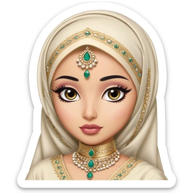 Pakistani, pretty lips, pakistani bridal clothes, light skin, hijab, jewelry pretty bratz baddie, black eyeliner sticker