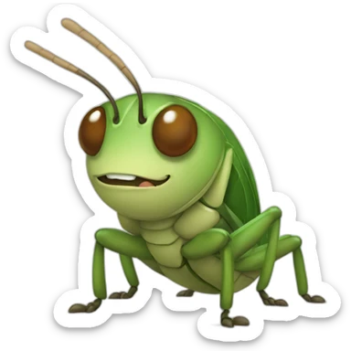 cute Anthropomorphic cricket sticker