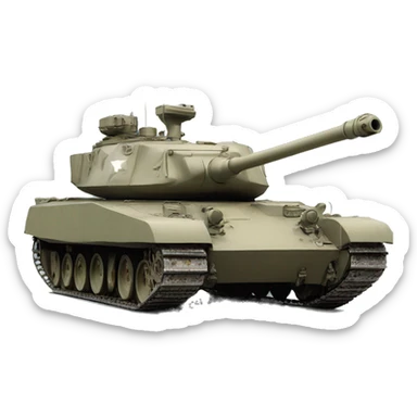 photorealistic us tank 1980s sticker