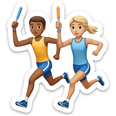 Relay race baton passing the baton sticker