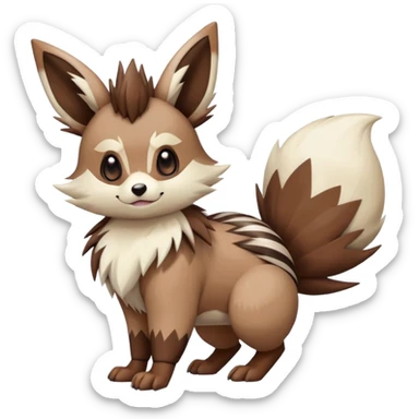  Eevee-Zigzagoon-Furret-Linoone-Hybrid (Full body) sticker