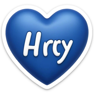 Dark blue heart with the words Hi Ry in the middle  sticker