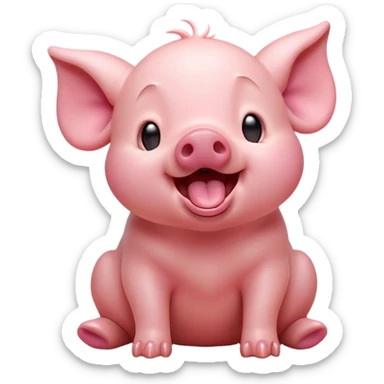 Cinematic Cute Yawning Piglet Portrait Emoji, Head tilted slightly with a dramatic, wide-open yawn, showcasing a soft, delicate rosy-pink hide with tiny droopy ears, round beady eyes barely open in drowsy contentment, Simplified yet irresistibly adorable features, highly detailed, glowing with a soft, cozy glow, high shine, relaxed yet expressive, stylized with a touch of playful whimsy, bright and endearing, soft glowing outline, capturing the essence of a sleepy yet affectionate piglet, so drowsy it feels like it could stretch out of the screen and curl up for a nap! sticker