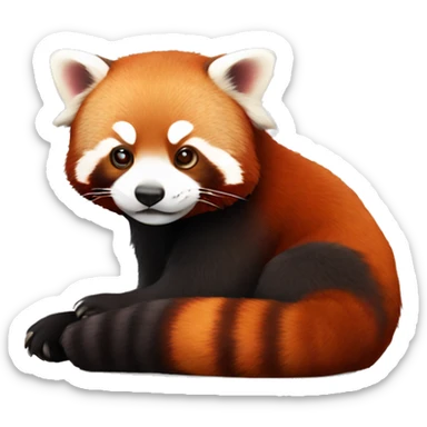 red panda laying down sticker