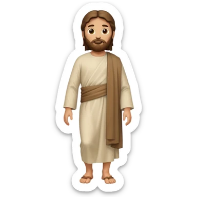 fullbody, head-to-toe, Jesus's apostle Thomas, normal emoji style, walking sticker