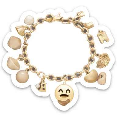 Bracelet with beige charms sticker