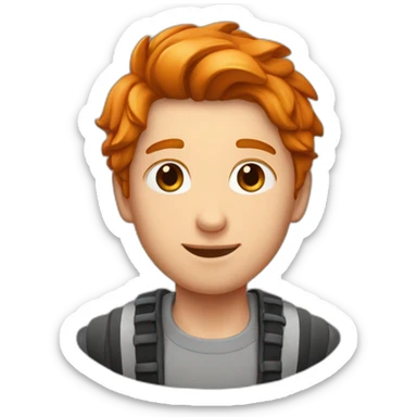 Un jeune homme roux habillée avec une marinière sticker