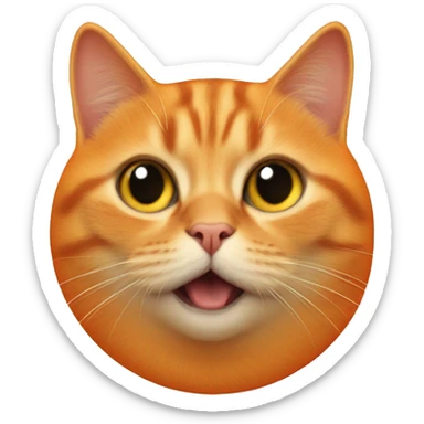An orange blob cat headshot with star trek theme sticker