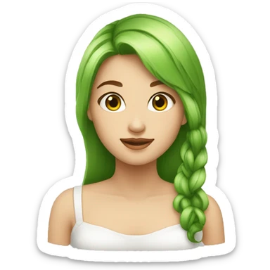 fille châtain cheveux long peau claire et yeux verts sticker