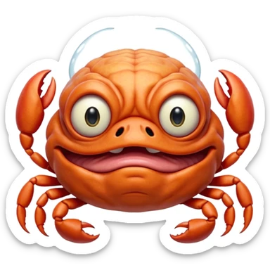 a crabadabadooda face, big eyes, tubblewubble, loolaapapoo, very wrinkly, bingblogo, crab,  SCREAMING, SCARES, WRINKLY, WRINKLES, sloopa, small mouth loobadooba, consquinto, lalalalabingbong, glossy eyes, maalardo , MAMAMALRHEGVXOSU, HDDISHIAGDUEHAIDYDTBWCAXCXZZXOXOSBSJWK sticker