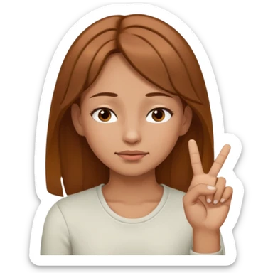 White but tan person with lightish brown hair girl has eyes lightly closed and index and middle fingers held on the temples of the forehead has if she is thinking and knows and sort of smirking sticker