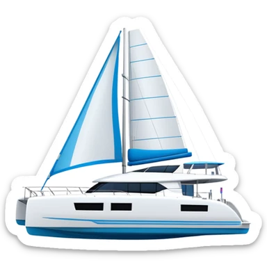 make a 50ft catamaran lagoon styled faceing to the right  sticker