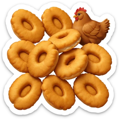 A bunch of chicken nuggets doing six seven sticker