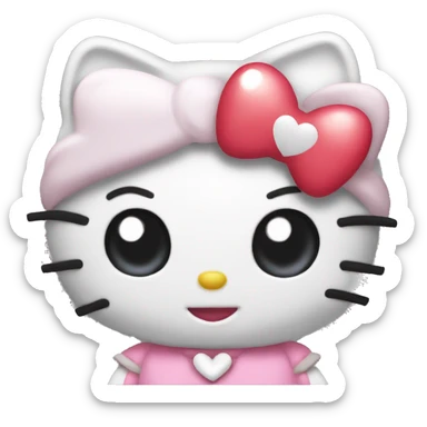 hello kitty with heartk  sticker