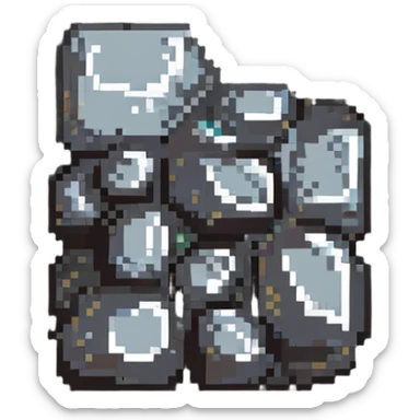 tin ore chunk with classic video game look sticker