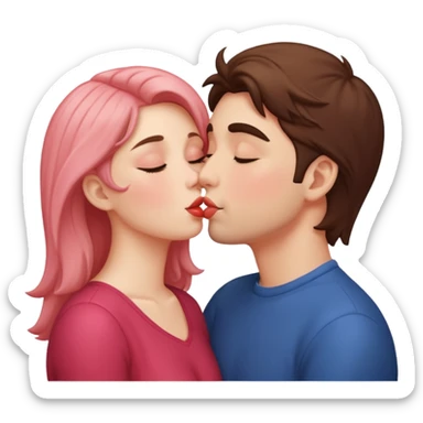 Two people kissing passionately sticker