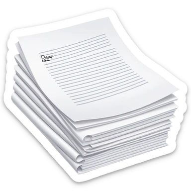 Stack of papers with the top one showing "Dear God" sticker