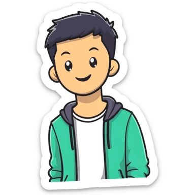 cheerful young man with casual style sticker