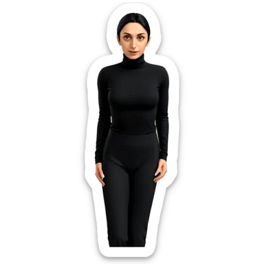 girl in black turtleneck outfit sticker