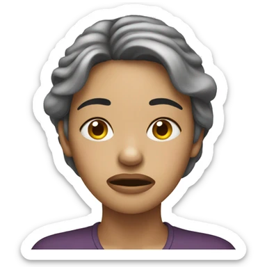 A woman feeling sick sticker