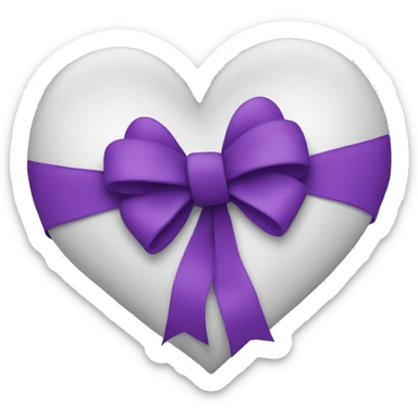 Heart with a purple bow sticker