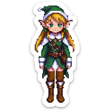 female elf adventurer sticker