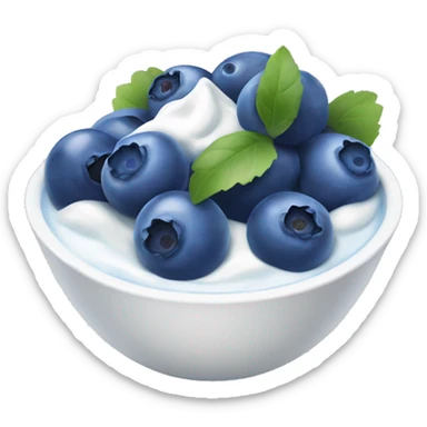 Blueberries in a bowl filled with yogurt sticker