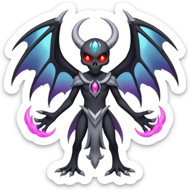 Gothic evil Duskull-Darkrai-Lunala-Dhelmise-fusion (full body) sticker