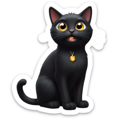 amazed magical black cat  sticker