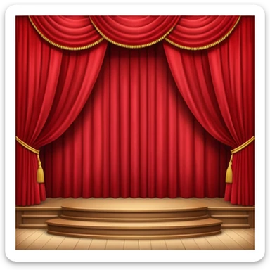 Empty stage red curtains sticker