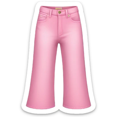 Realistic Wide leg high waisted pink jeans, isolated sticker
