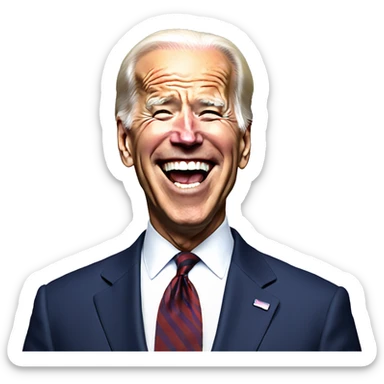Joe Biden laughing out loud sticker