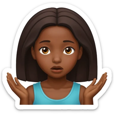 African American girl pleading face sticker