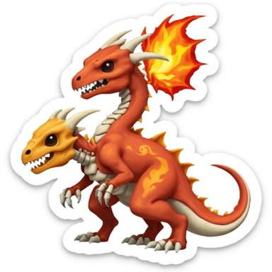 Skeletal Fiery Volcanic Cubone-Salandit-Marowak-Duskull-dragon sticker