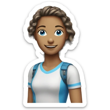 smiling girl with car outdoors blue eyes  sticker