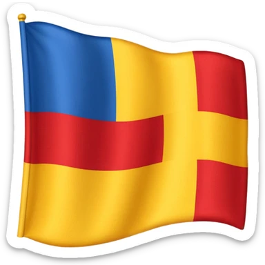 flag with three vertical bands of equal size, blue, red, and yellow sticker