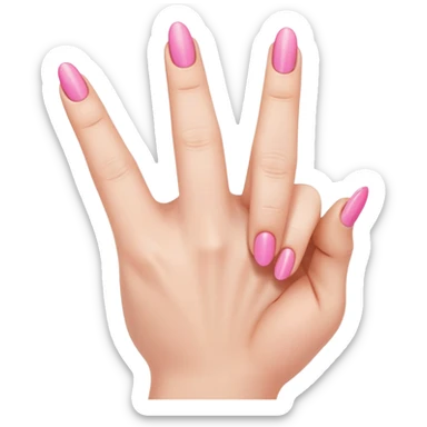 Perfectly manicured pink nails middle finger flipping someone off sticker