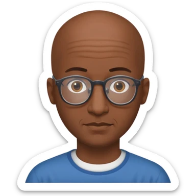 Bald moroccan man with glasses skinny sticker