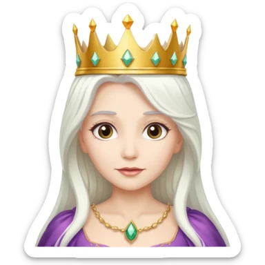 The Good Witch from The Land of Oz with long white hair, white outfit and crown sticker