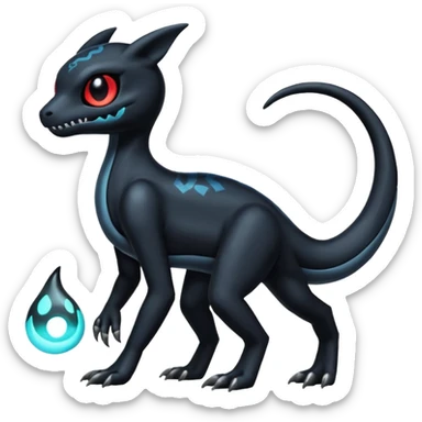 Shiny Duskull-Salandit-Umbreon-Fakémon-hybrid-creature (full body)  sticker