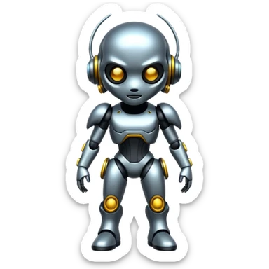 Cyberpunk complex glossy shiny alloy aesthetic-scenery-Fakémon-creature (full body) sticker