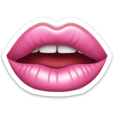 Pink lipstick kiss mark sticker