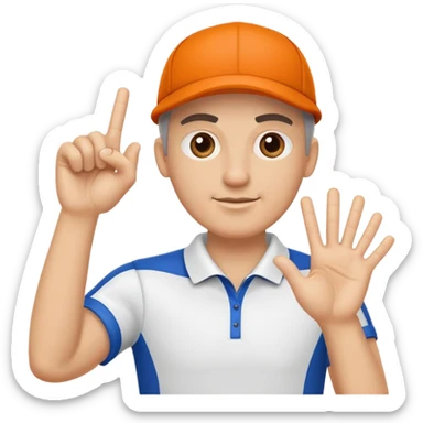 sports coach making T sign sticker