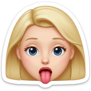 a blushing face with a tongue out and eyes rolling sticker