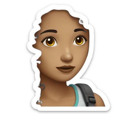 Dark wavy haired smm girl sticker