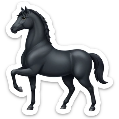 black stallion standing pose sticker