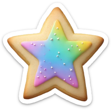 Realistic star shaped cookie with pastel ombre icing and sprinkles. sticker